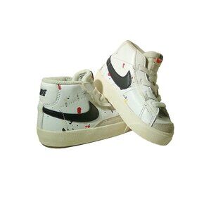 Nike Blazer Mid '77 Paint Splattered Toddler Kids Sneakers Size 5C Hook & Loop